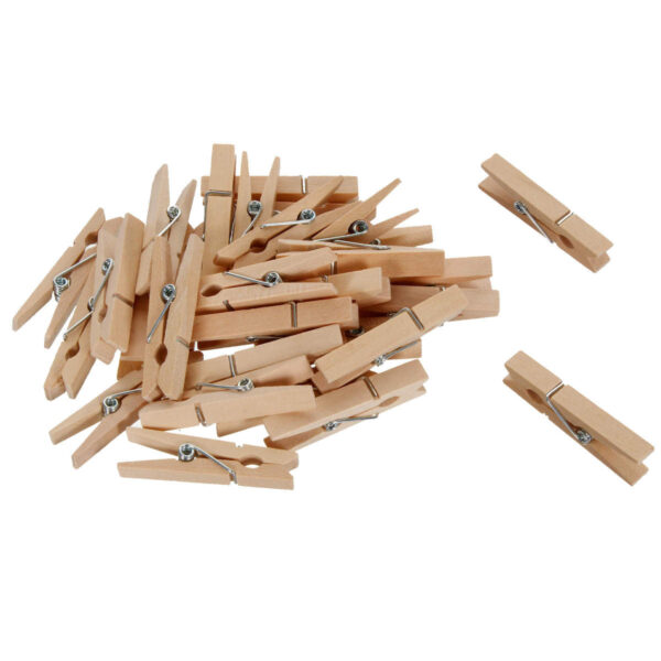 Art.5404 Pinzas De Madera Natural 4.5cm 30pz