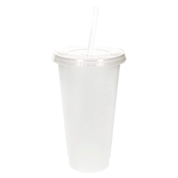 Art.5425 Vaso Con Popote 24x10.5cm (Aprox 700ml) 1pz