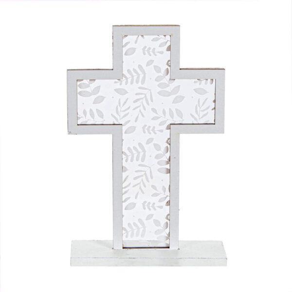 Art.5617 Cruz MDF Hojas Transparente Con Base 12x8x3cm 1pz