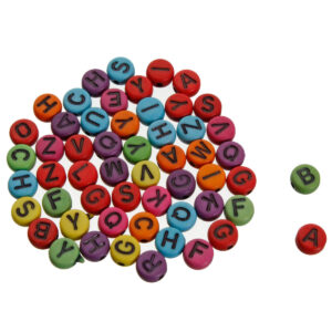 Art.5696 Cuanta Redonda Letra Plástica Colores 7x4mm 250pz