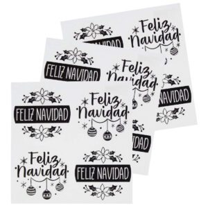 Art.5760 Calcomanía Navidad Transparente 4.5x4.5cm 12pz