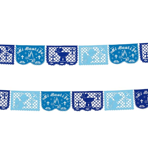 Art.5899 Guía Papel Picado Mi Bautizo 23x44cm 4m
