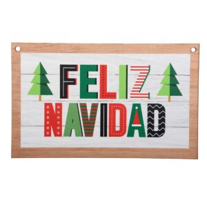 Art.594 Letrero Navidad Pinos 14.5x23.5cm 1pz