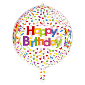 Art.6003 Globo 4D Happy Birthday 40cm 1pz