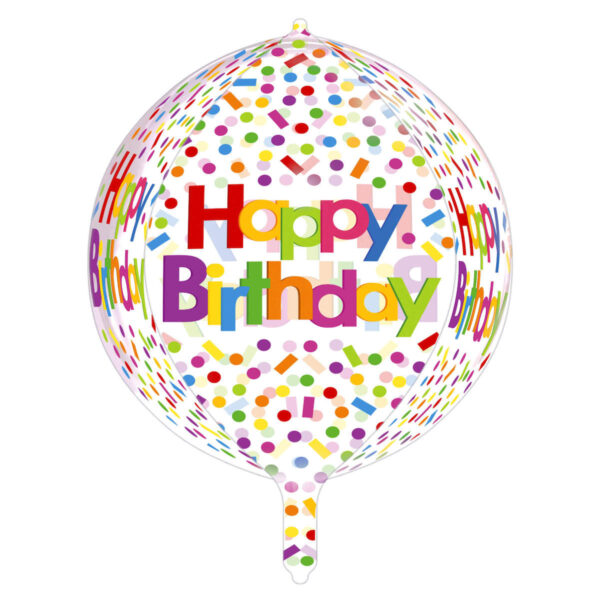 Art.6003 Globo 4D Happy Birthday 40cm 1pz