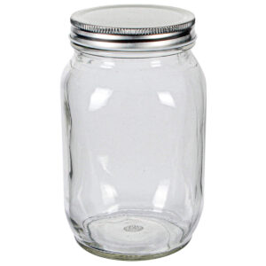 Art.6060 Frasco Con Tapa Metálica Aprox 1L 17x10cm 1pz