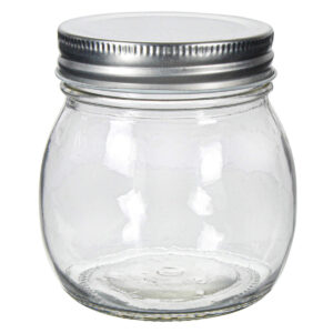 Art.6063 Frasco Con Tapa Metálica aprox 270ml 9x8.1cm 1pz