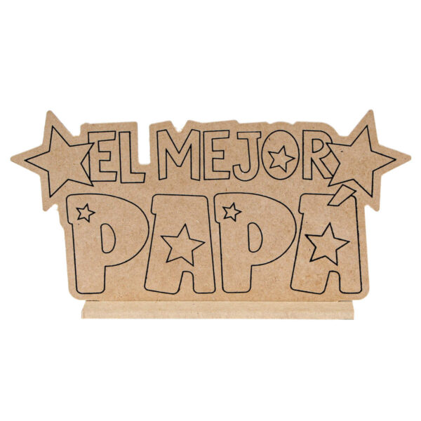 Art.6157 Letrero El Mejor Papá 12x23x4cm 1pz