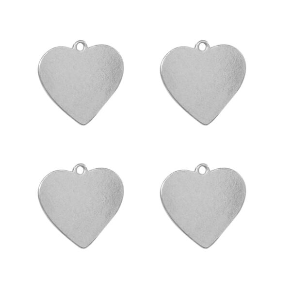 Art.6327 Dije De Aluminio Corazón 16x17mm 4pz