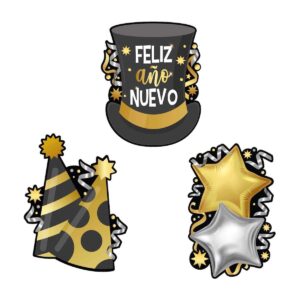 Art.6916 Adorno Feliz Año Nuevo 40x32cm (Aprox) 3pz