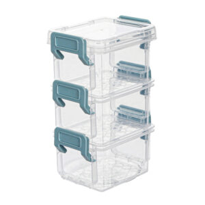 Art.7030 Cajas Apilables De Plástico Con Broche En Los Lados 14x8.8x6.7cm 3pz