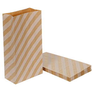 Art.7622 Bolsa De Papel Con Rayas 22x12x6cm 12pz