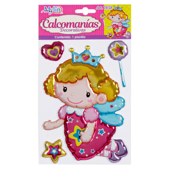 Art.7658 Calcomanía Decorativa Ángel Globo Varios Tamaños 1 Planilla (Aprox 4pz)