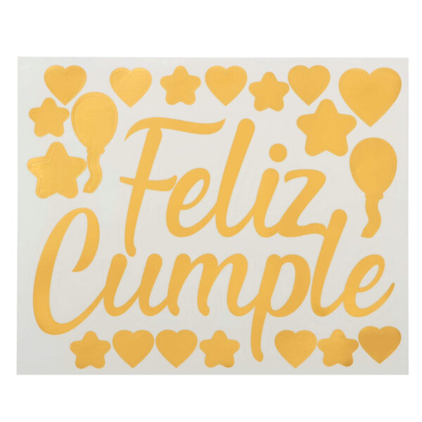 Art.7716 Calcomanía Para Globo Feliz Cumple 20x24cm 1pz