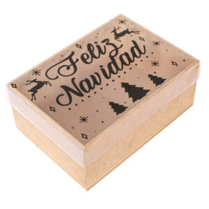 Art.7869 Caja Feliz Navidad Renos 7x17x12cm 1pz