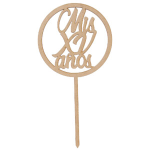 Art.7959 Pick Círculo Mis XV Años 23x12cm 1pz