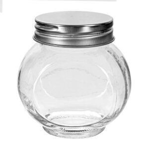 Art.8195 Frasco De Vidrio Con Tapa Metálica Aprox 180ml 8x8x6cm 1pz