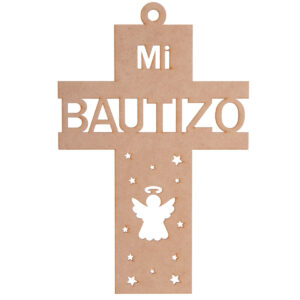 Art.8248 Cruz De Madera Mi Bautizo 27x18cm 1pz