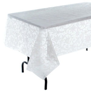 Art.8329 Mantel Plástico Rectangular Bordado 1.38x2.76m 1pz