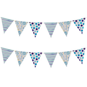 Art.8513 Guía x12 Banderines Decorativos 21x18.5cm 2.5m 1pz