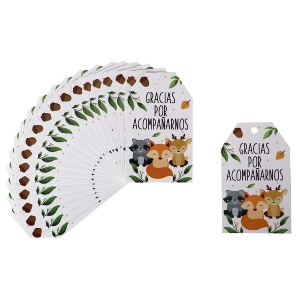 Art.8818 Tarjeta Rectangular Animalito 6.5x4cm 20pz