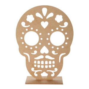 Art.8974 Calavera Calada Con Base Mdf 27x20x6.5cm 1pz