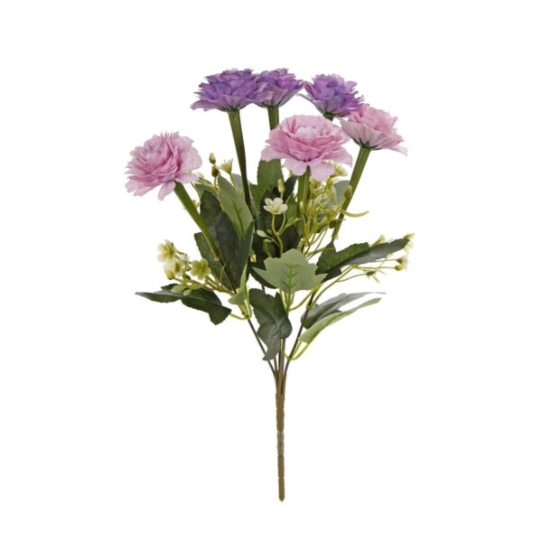 Art.9074 Ramo Fino Con Follaje x6 Flores 32cm 1pz