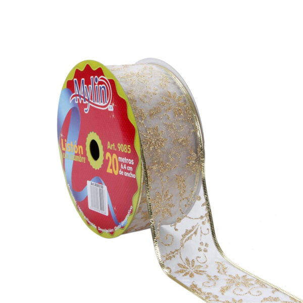 Art.9085 Listón Organza Nochebuena 6.4cm 20m