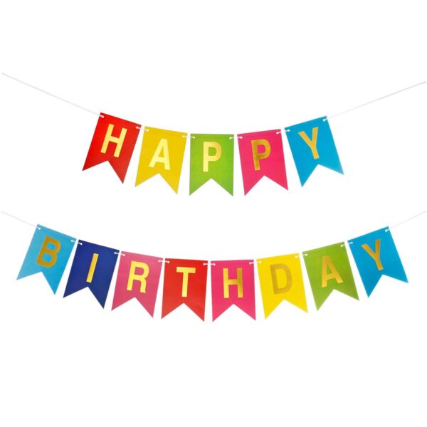 Art.9088 Guía Banderín Happy Birthday x13 17x12cm 5m 1pz