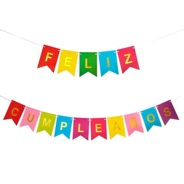 Art.9092 Guía Banderín Feliz Cumpleaños x15 17x12cm 5m 1pz
