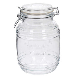 Art.947 Frasco De Vidrio Con Tapa Clip Metálico (Aprox 1.8L) 20X13cm 1pz