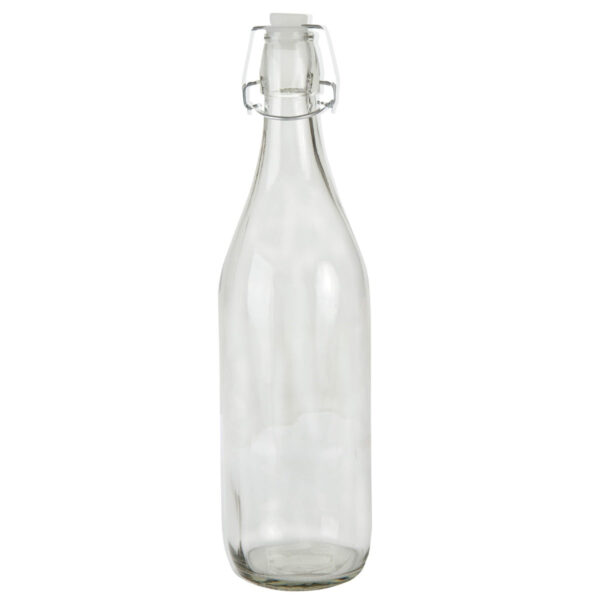 Art.9608 Botella Cristal Con Tapón Clip 1,000ml 31.5x8.5cm 1pz