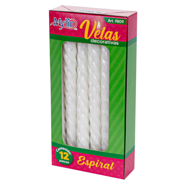 Art.9809 Vela Espiral 23x2.5cm 12pz