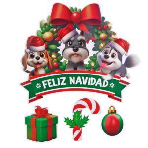 Art.9874 Adorno Corona Mascota Navideña 45x55cm (Aprox) 4pz