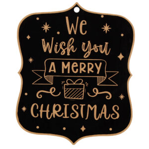 Art.10833 Letrero Navidad Negro 45x34.5x9cm 1pz