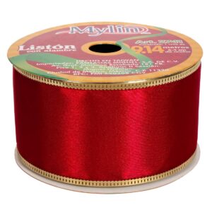 Art.2741 Listón Satín Orilla/Oro 6.4cm 9.14m 1pz