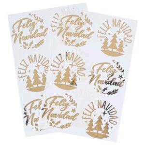 Art.5767 Calcomanía Feliz Navidad Metálica 4.4x4.4cm 12pz