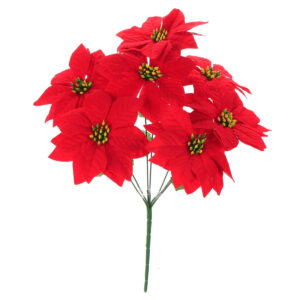 Art.8675 Flor Nochebuena Terciopelo x7 44cm 1pz