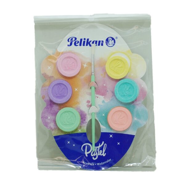ACUARELA INFANTIL PASTEL C/6 PELIKAN