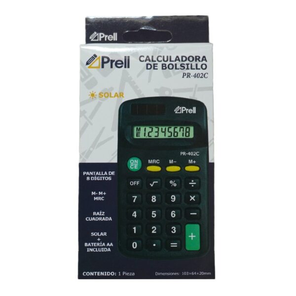 CALCULADORA BOLSILLO PRELL PR-402C - Imagen 2