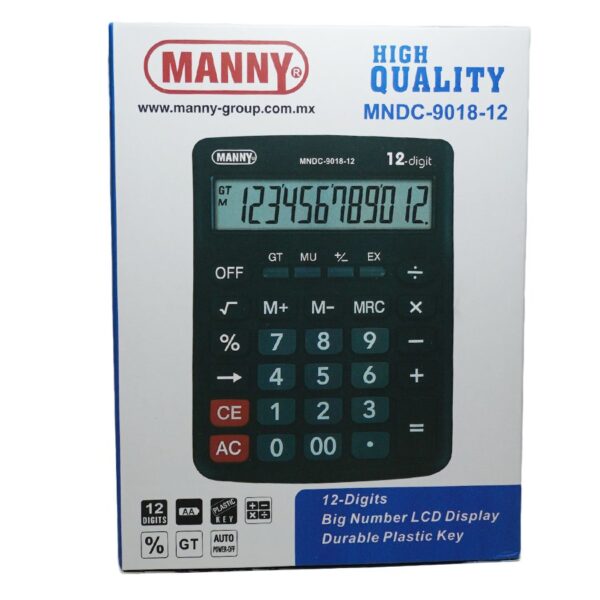 CALCULADORA MANNY ESCRITORIO MNDC-9018-12  12 DIG.