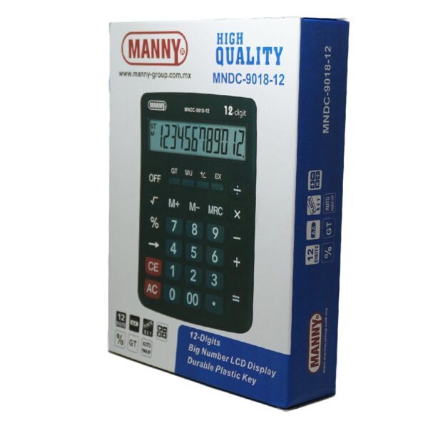 CALCULADORA MANNY ESCRITORIO MNDC-9018-12  12 DIG. - Imagen 2
