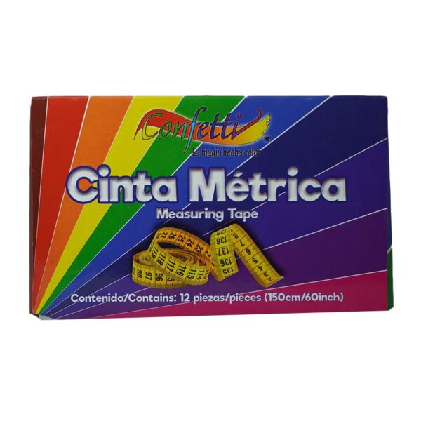 CINTA METRICA CONFETTI CAJA C/12 PIEZAS
