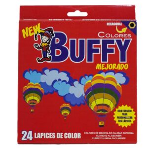 COLOR LARGO BUFFY C/24 CAJA ROJA HEXAGONAL