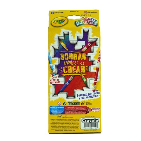 COLOR LARGO CRAYOLA C/12 BORRABLES 4123 - Imagen 2