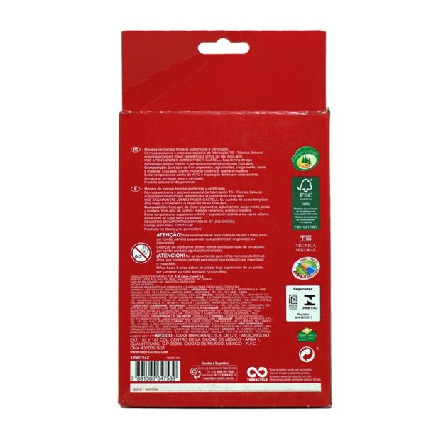 COLOR LARGO FABER CASTELL JUMBO TRIANGULAR  C/12 - Imagen 2