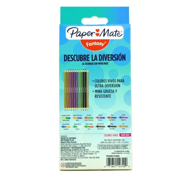 COLOR LARGO FANTASY REDONDO C/12 DOBLES  PAPER MATE - Imagen 2
