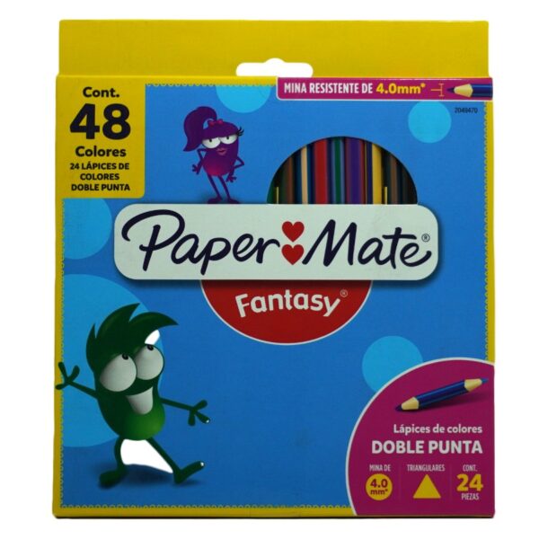 COLOR LARGO FANTASY TRIANGULAR C/24 DOBLE  PAPER MATE