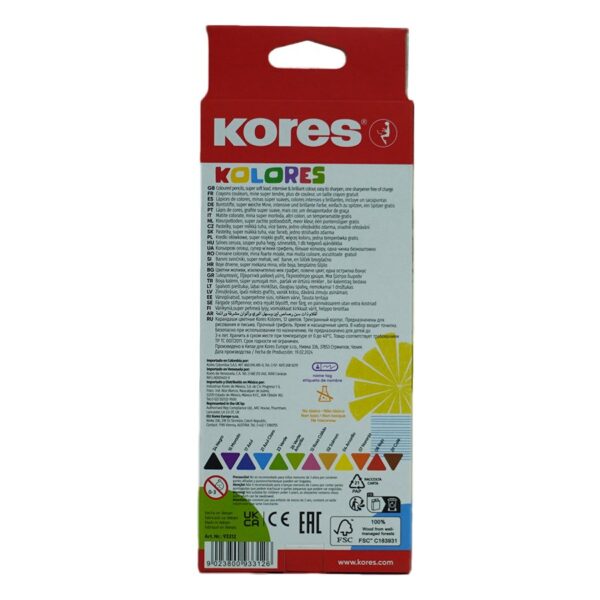 COLOR LARGO KORES TRIANGULAR C/12 - Imagen 2