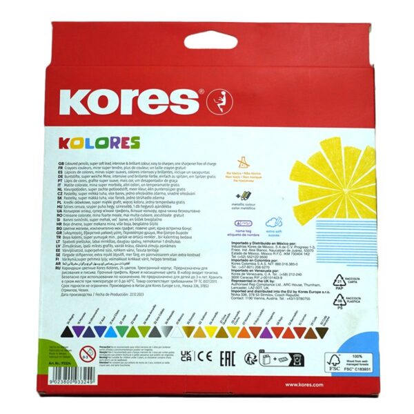 COLOR LARGO KORES TRIANGULAR C/24 - Imagen 2